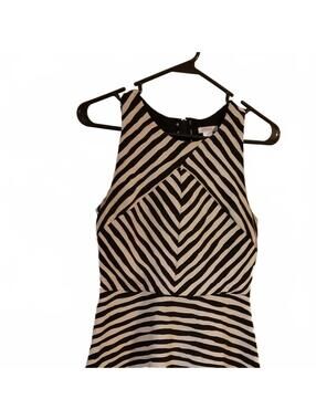Xhilaration Black and White Striped Sleeveless Dress Medium
